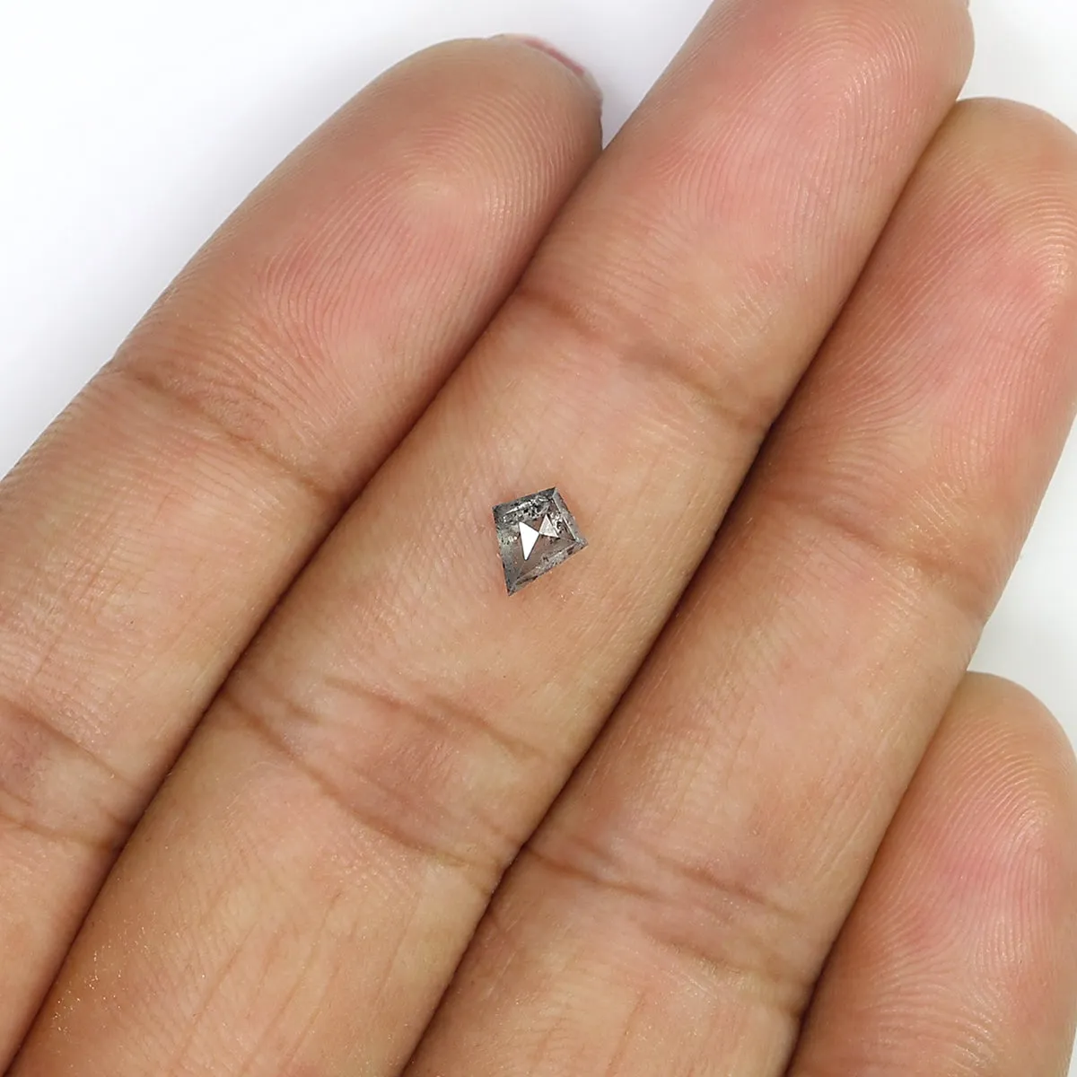 0.46 Ct Natural Loose Kite Shape Diamond Salt And Pepper Kite Diamond 5.85 MM Natural Loose Diamond Black Gary Kite Rose Cut  Di