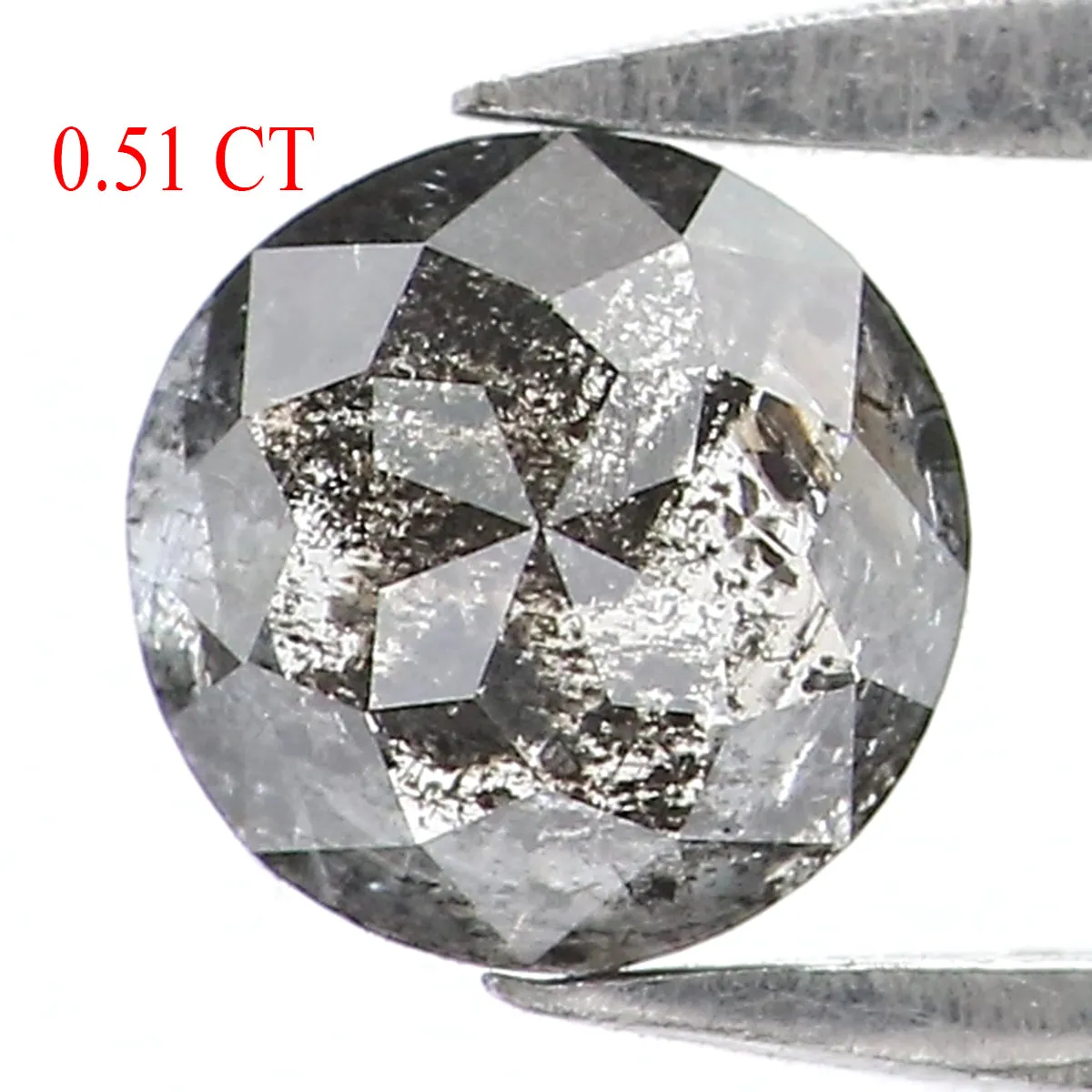 0.51 CT Natural Loose Round Rose Cut Diamond Salt And Pepper Round Shape Diamond 4.85 MM Natural Loose Diamond Round Rose Cut Di