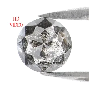 0.51 CT Natural Loose Round Rose Cut Diamond Salt And Pepper Round Shape Diamond 4.85 MM Natural Loose Diamond Round Rose Cut Di