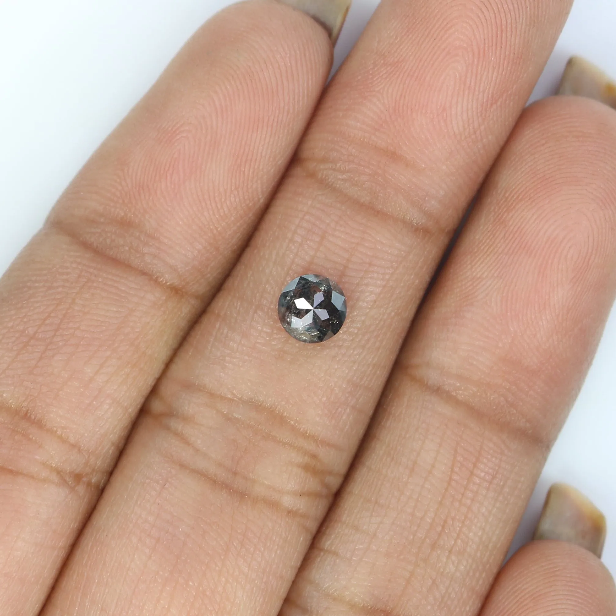 0.51 CT Natural Loose Round Rose Cut Diamond Salt And Pepper Round Shape Diamond 4.85 MM Natural Loose Diamond Round Rose Cut Di