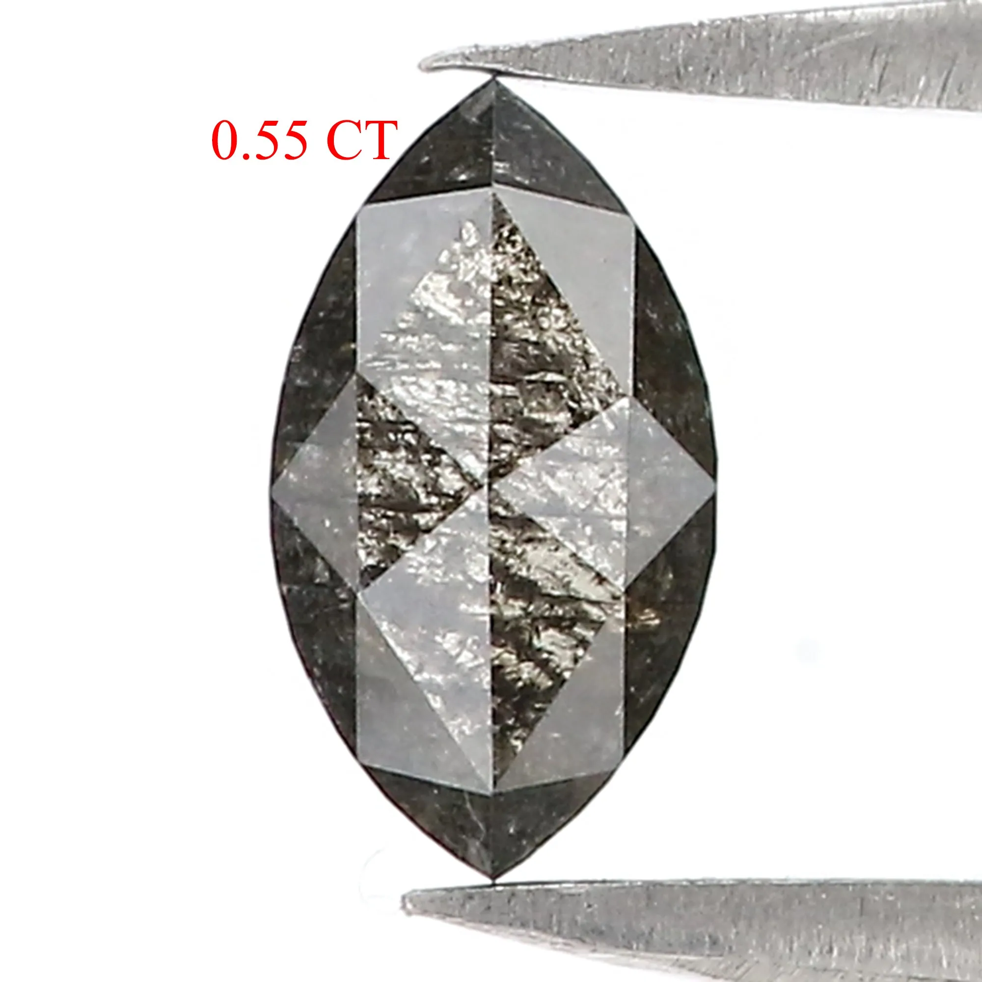 0.55 CT Natural Loose Marquise Shape Diamond Salt And Pepper Marquise Rose Cut Diamond 7.45 MM Black Grey Color Marquise Cut Dia