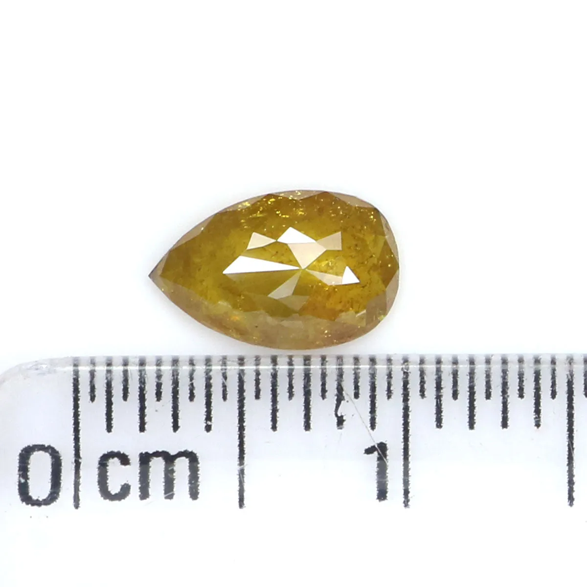 0.55 CT Natural Loose Pear Shape Diamond Yellow Color Pear Shape Diamond 7.60 MM Natural Loose Yellow Diamond Pear Rose Cut Diam