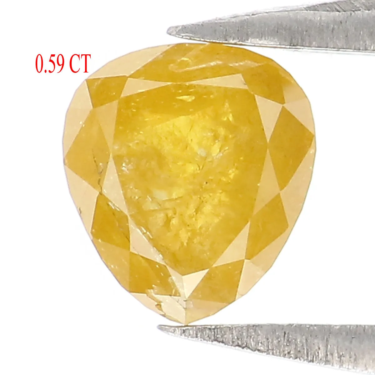 0.59 CT Natural Loose Heart Shape Diamond Yellow Color Heart Shape Diamond 5.45 MM Natural Loose Yellow Color Heart Rose Cut Dia