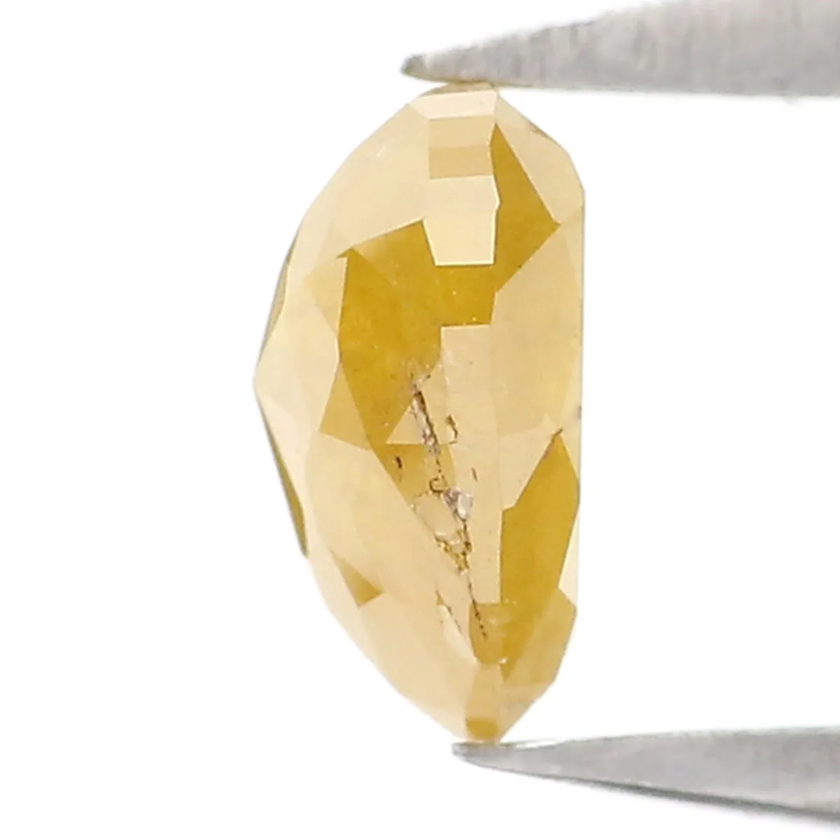 0.59 CT Natural Loose Heart Shape Diamond Yellow Color Heart Shape Diamond 5.45 MM Natural Loose Yellow Color Heart Rose Cut Dia