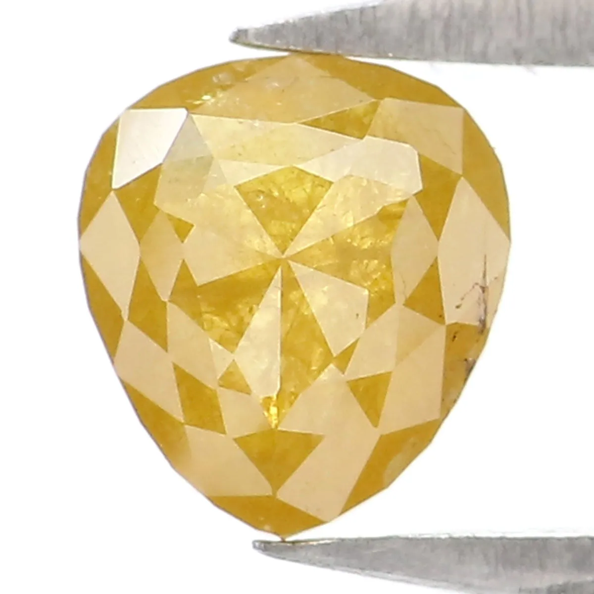 0.59 CT Natural Loose Heart Shape Diamond Yellow Color Heart Shape Diamond 5.45 MM Natural Loose Yellow Color Heart Rose Cut Dia