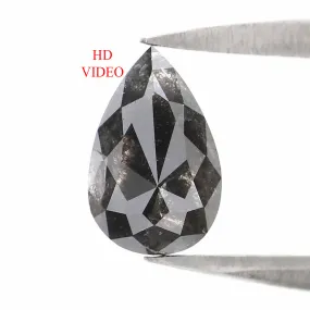 0.67 Ct Natural Loose Pear Shape Diamond Salt And Pepper Pear Cut Diamond 7.30 MM Natural Loose Diamond Pear Shape Rose Cut Diam