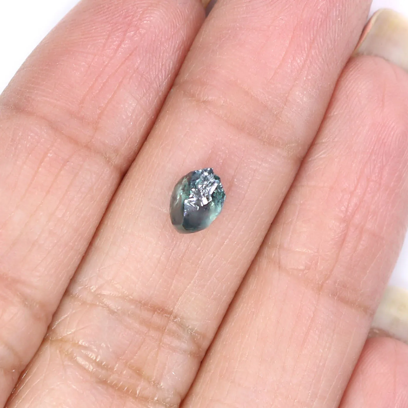 0.83 CT Natural Loose Rough Shape Diamond Blue Color Rough Cut Diamond 6.65 MM Natural Loose Blue Diamond Rough Irregular Cut Di