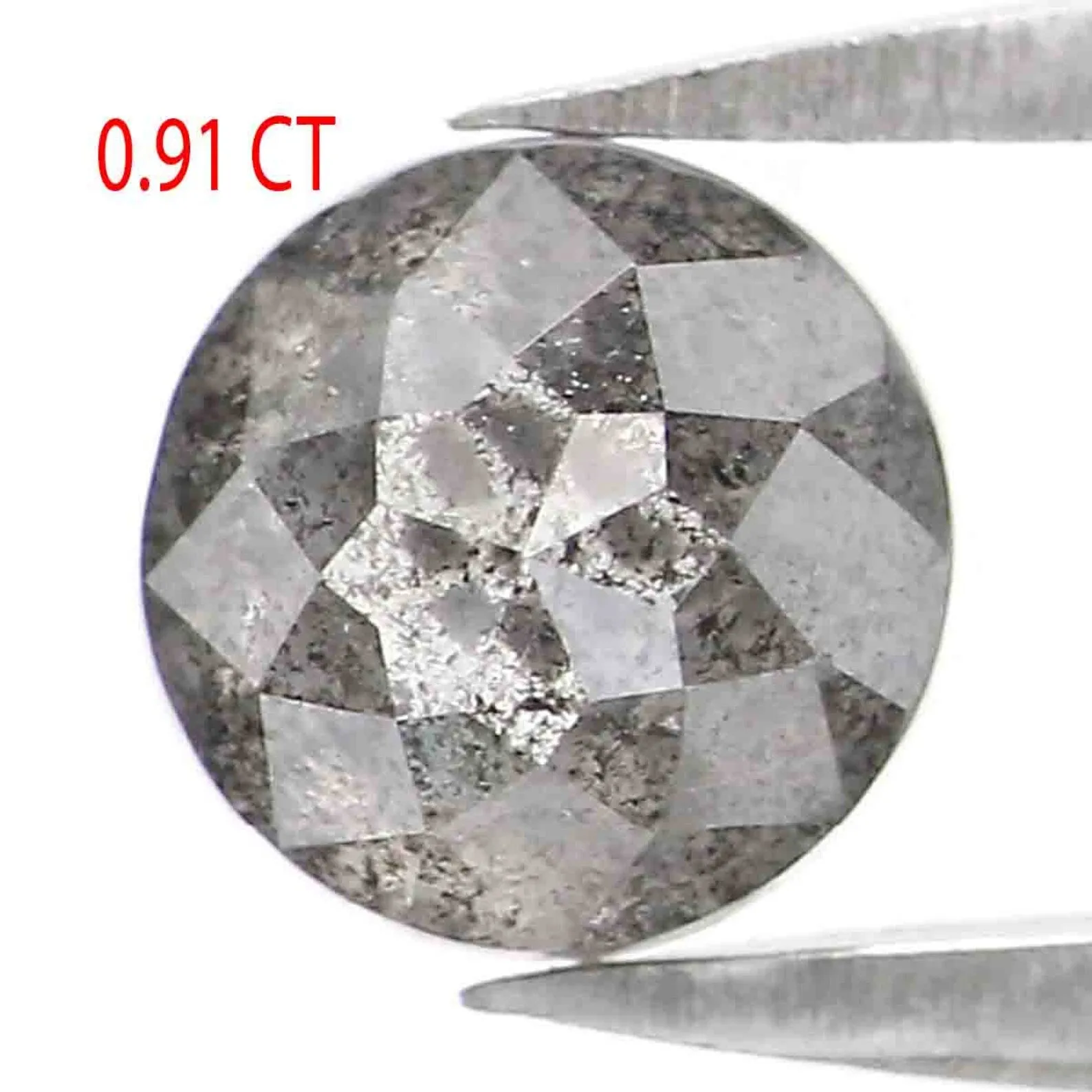 0.91 Ct Natural Loose Round Shape Diamond Salt And Pepper Round Diamond  5.65 MM Natural Loose Diamond Round Shape Rose Cut Diam