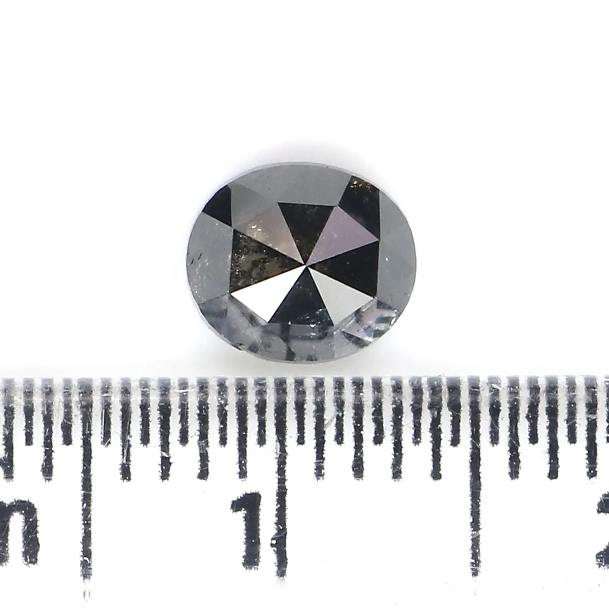 0.92 Natural Loose Oval Shape Diamond Salt And Pepper Oval Diamond 5.95 MM Natural Diamond Black Grey Color Oval Rose Cut Diamon