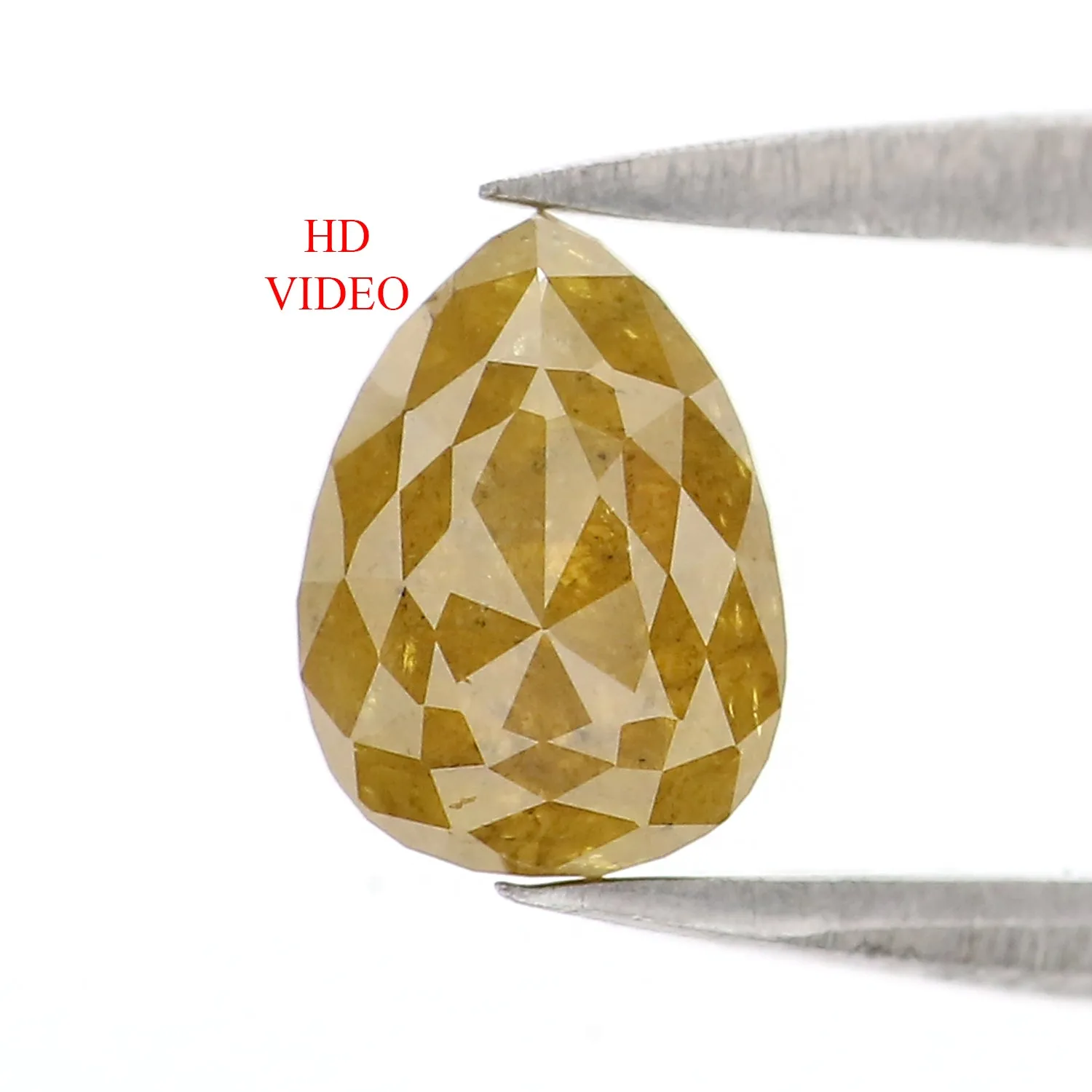 0.93 CT Natural Loose Pear Shape Diamond Yellow Color Pear Shape Diamond 6.75 MM Natural Loose Yellow Diamond Pear Rose Cut Diam