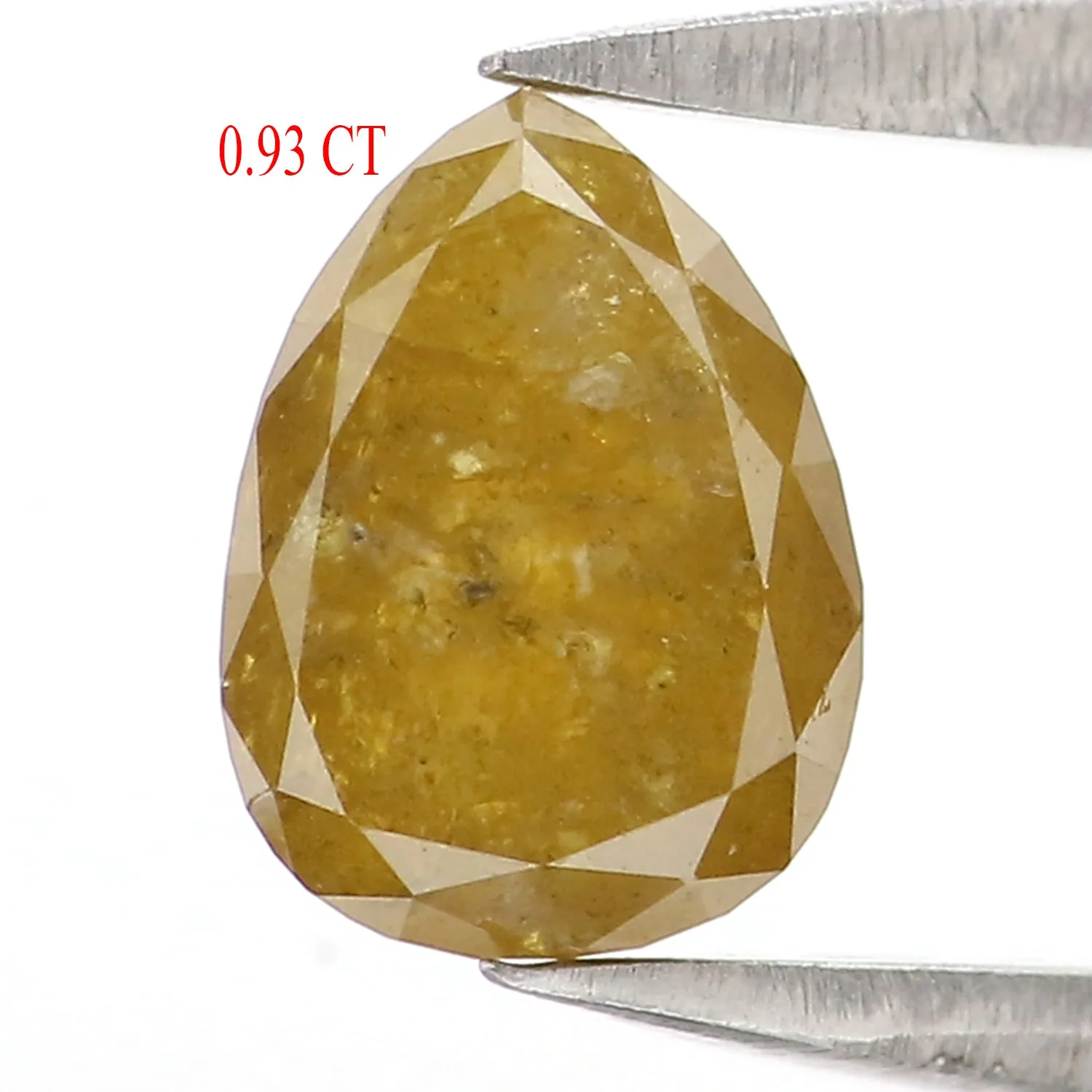 0.93 CT Natural Loose Pear Shape Diamond Yellow Color Pear Shape Diamond 6.75 MM Natural Loose Yellow Diamond Pear Rose Cut Diam