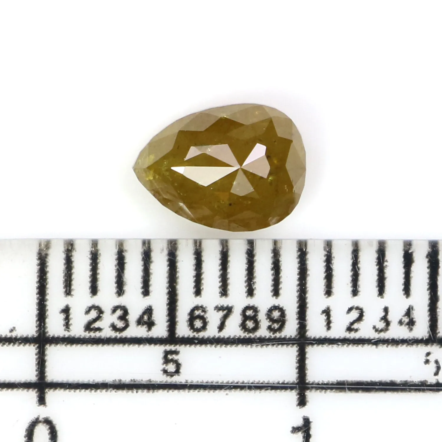 0.93 CT Natural Loose Pear Shape Diamond Yellow Color Pear Shape Diamond 6.75 MM Natural Loose Yellow Diamond Pear Rose Cut Diam