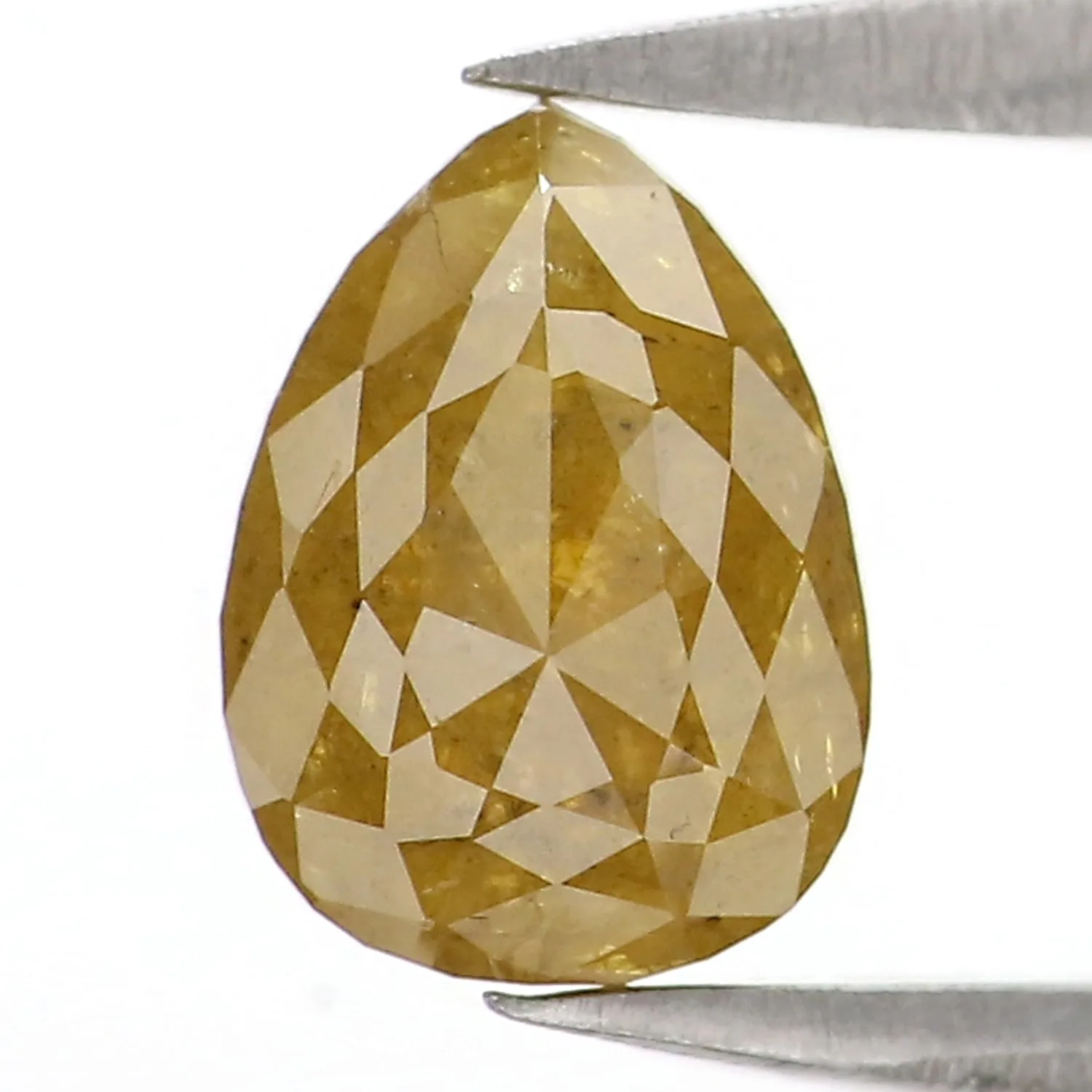 0.93 CT Natural Loose Pear Shape Diamond Yellow Color Pear Shape Diamond 6.75 MM Natural Loose Yellow Diamond Pear Rose Cut Diam