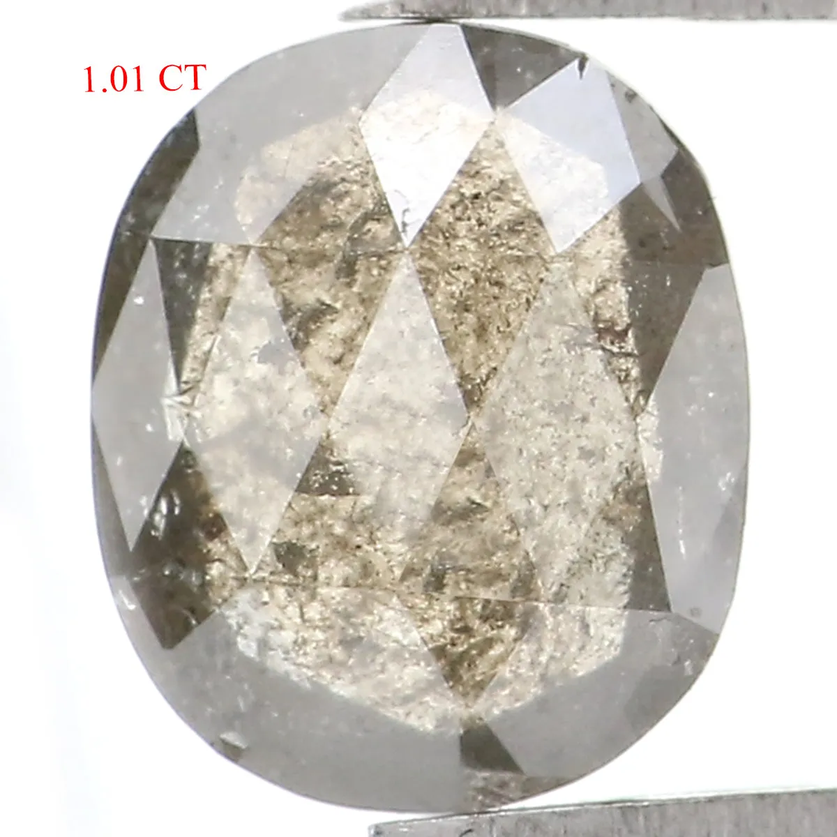 1.01 Ct Natural Loose Oval Shape Diamond Salt And Pepper Oval Cut Diamond 7.40 MM Natural Loose Diamond Oval Shape Rose Cut Diam