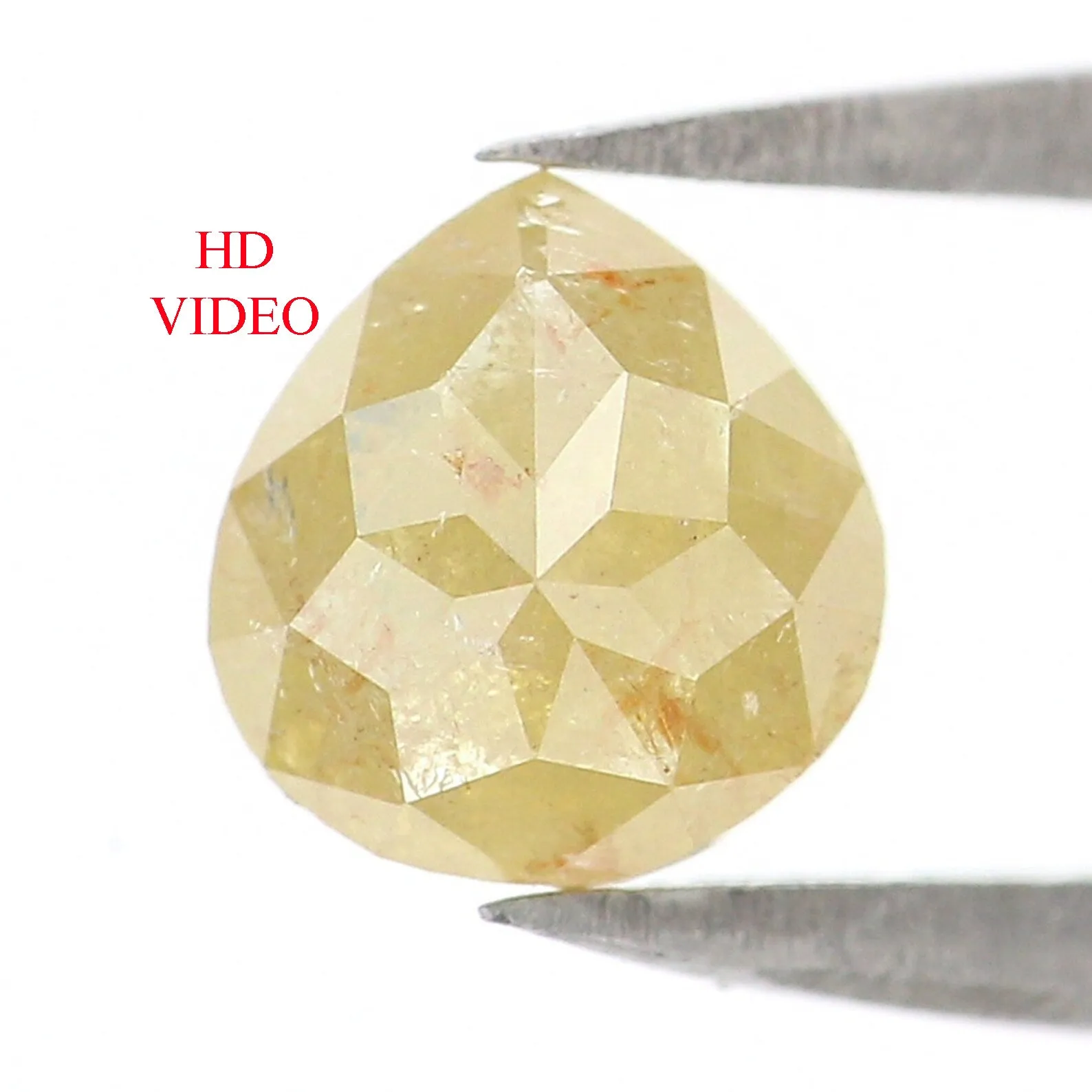 1.02 CT Natural Loose Pear Shape Diamond Yellow Color Pear Shape Diamond 6.35 MM Natural Loose Yellow Diamond Pear Rose Cut Diam