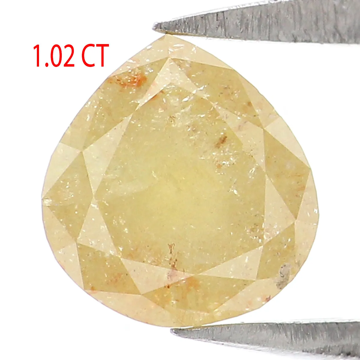 1.02 CT Natural Loose Pear Shape Diamond Yellow Color Pear Shape Diamond 6.35 MM Natural Loose Yellow Diamond Pear Rose Cut Diam