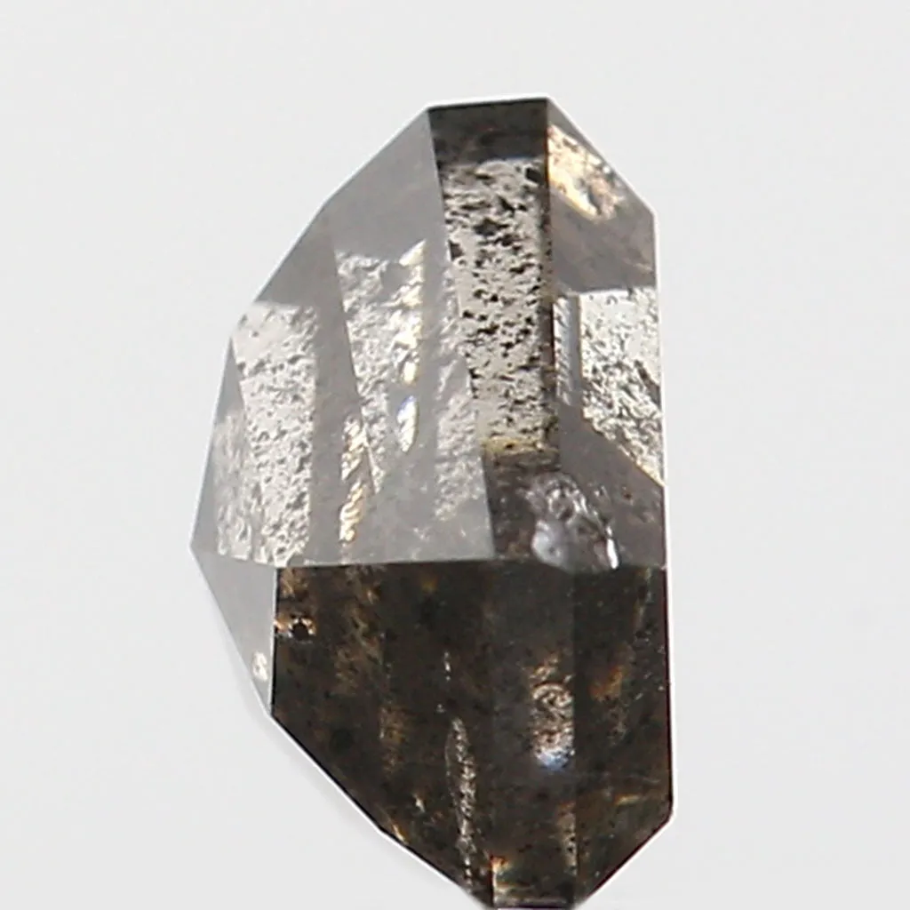 1.04 CT Natural Loose Shield Shape Diamond Salt And Pepper Shield Diamond 5.70 MM Natural Loose Black Color Shield Rose Cut Diam