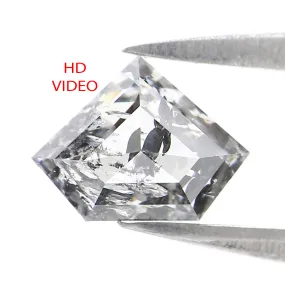 1.05 Ct Natural Loose Shield Shape Diamond Salt And Pepper Shield Cut Diamond 5.90 MM Black Gray Color Shield Shape Rose Cut Dia