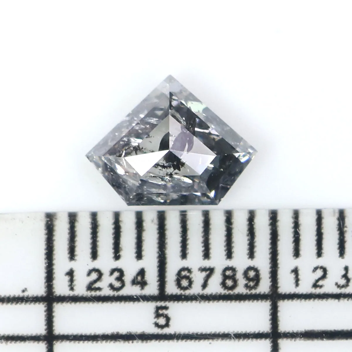 1.05 Ct Natural Loose Shield Shape Diamond Salt And Pepper Shield Cut Diamond 5.90 MM Black Gray Color Shield Shape Rose Cut Dia