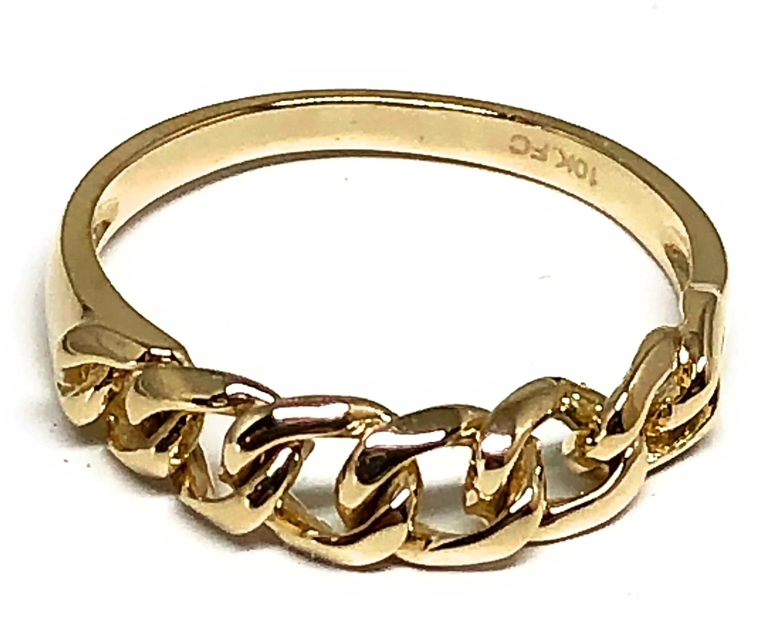 10k Solid Gold Cuban Loose Link Ring (FC 124)