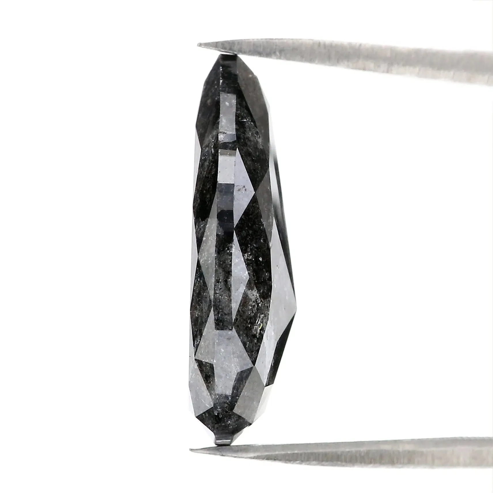 11.67 CT Natural Loose Pear Shape Diamond Salt And Pepper Pear Rose Cut Diamond 20.20 MM Black Grey Color Pear Rose Cut Diamond 