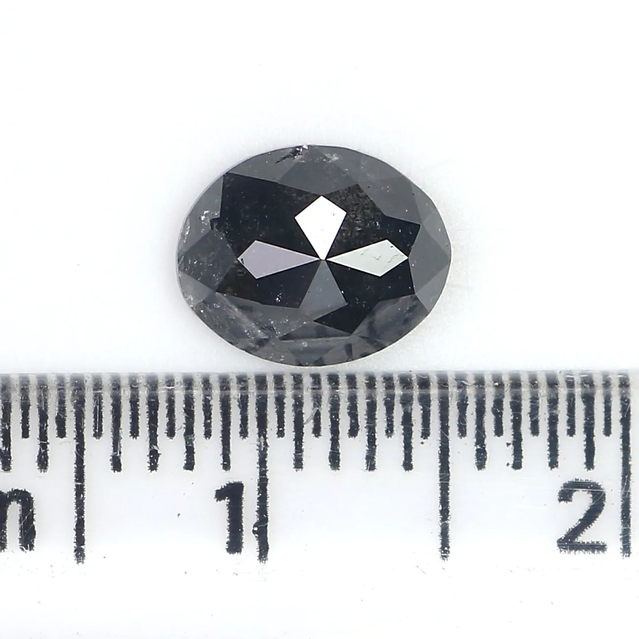 1.28 Ct Natural Loose Oval Shape Diamond Salt And Pepper Oval Diamond 7.55 MM Natural Diamond Black Grey Color Oval Rose Cut Dia