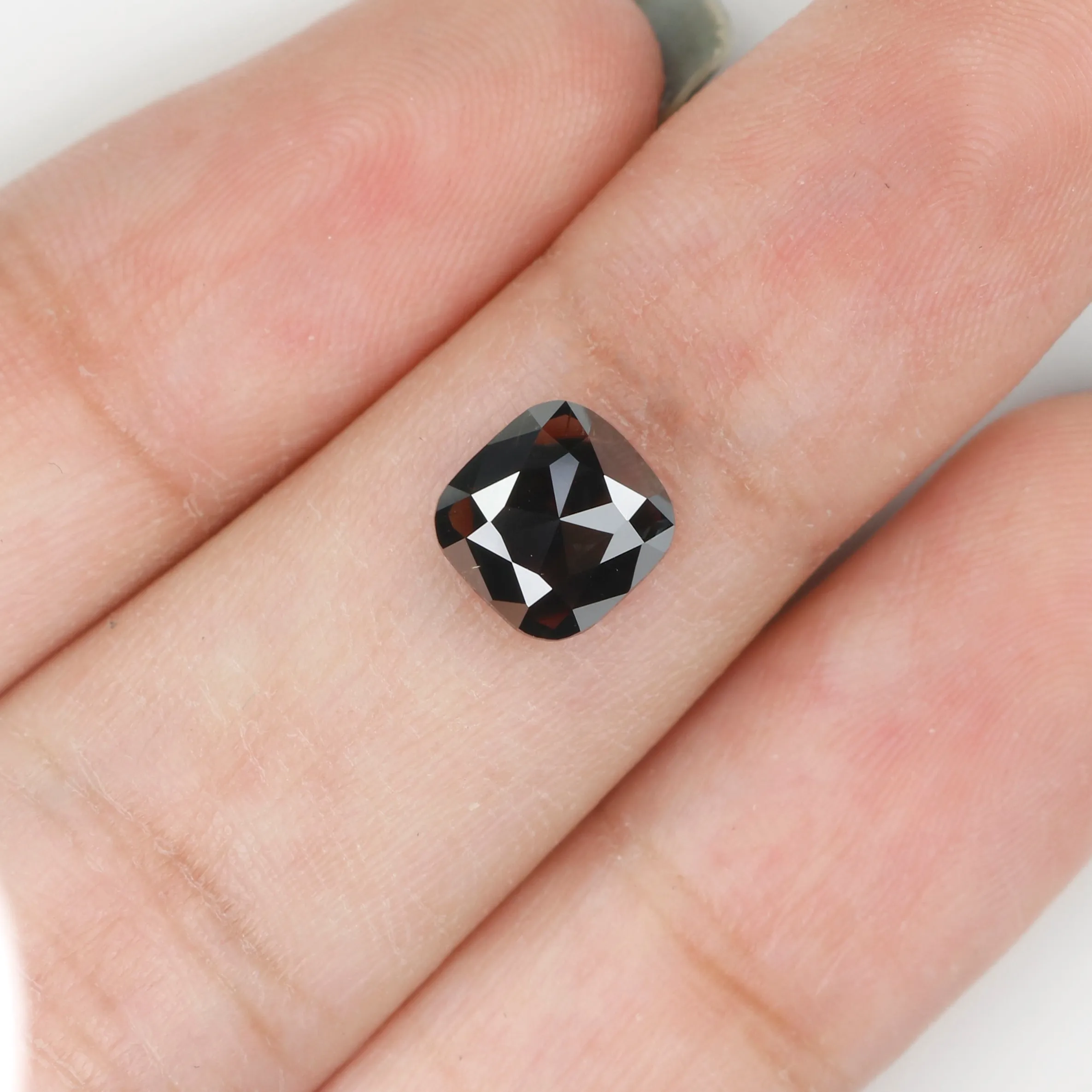 1.54 CT IGI Certified Natural Loose Cushion Modified Brilliant Cut Diamond Natural Black Color Diamond 7.15 MM Cushion Shape Dia