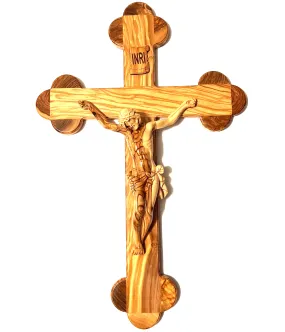 20  Budded Crucifix and Corpus Hand Carved Olive Wood