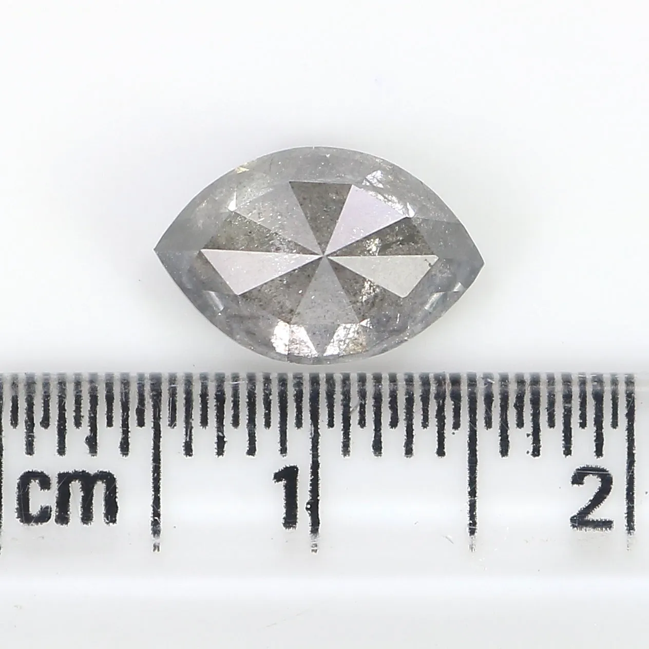 2.04 CT Natural Loose Marquise Shape Diamond Salt And Pepper Marquise Rose Cut Diamond 10.45 MM Black Grey Color Marquise Cut Di