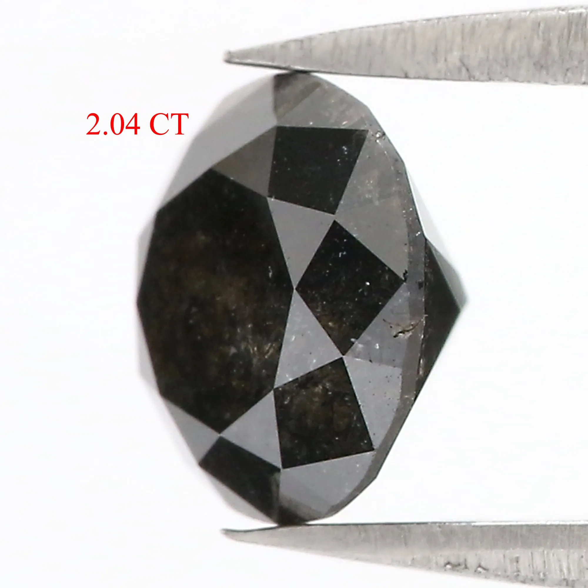 2.04 CT Natural Loose Round Cut Diamond Black Color Round Shape Diamond 7.80 MM Natural Salt And Pepper Round Brilliant Cut Diam