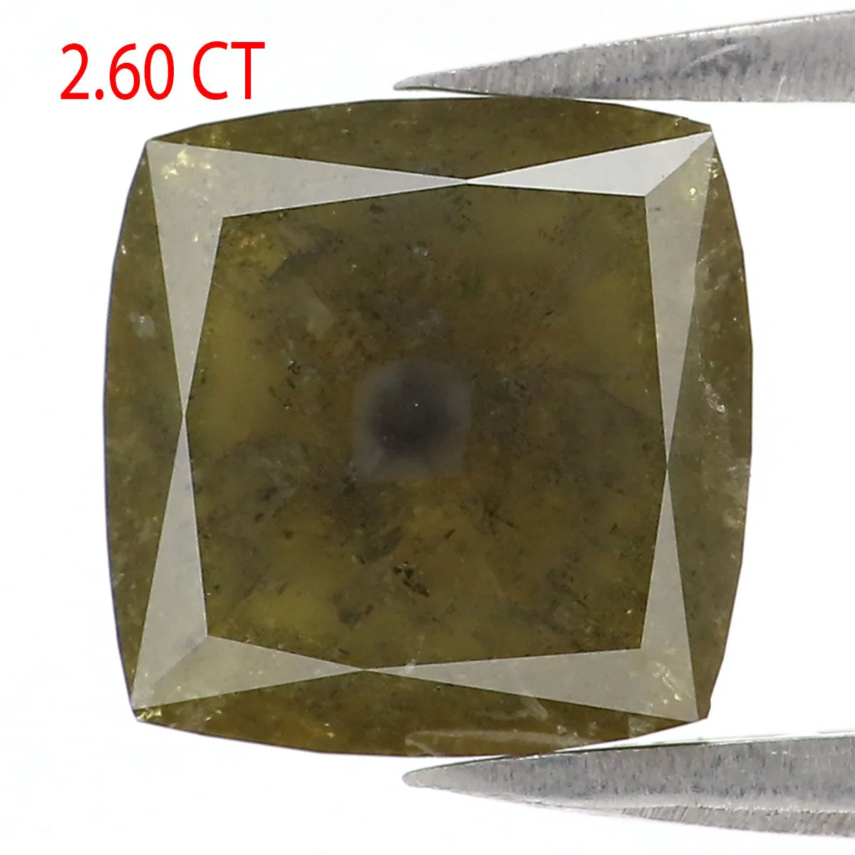 2.60 CT Natural Loose Square Shape Diamond Green Square Cut Diamond 8.05 MM Natural Loose Green Color Diamond Square Rose Cut Di