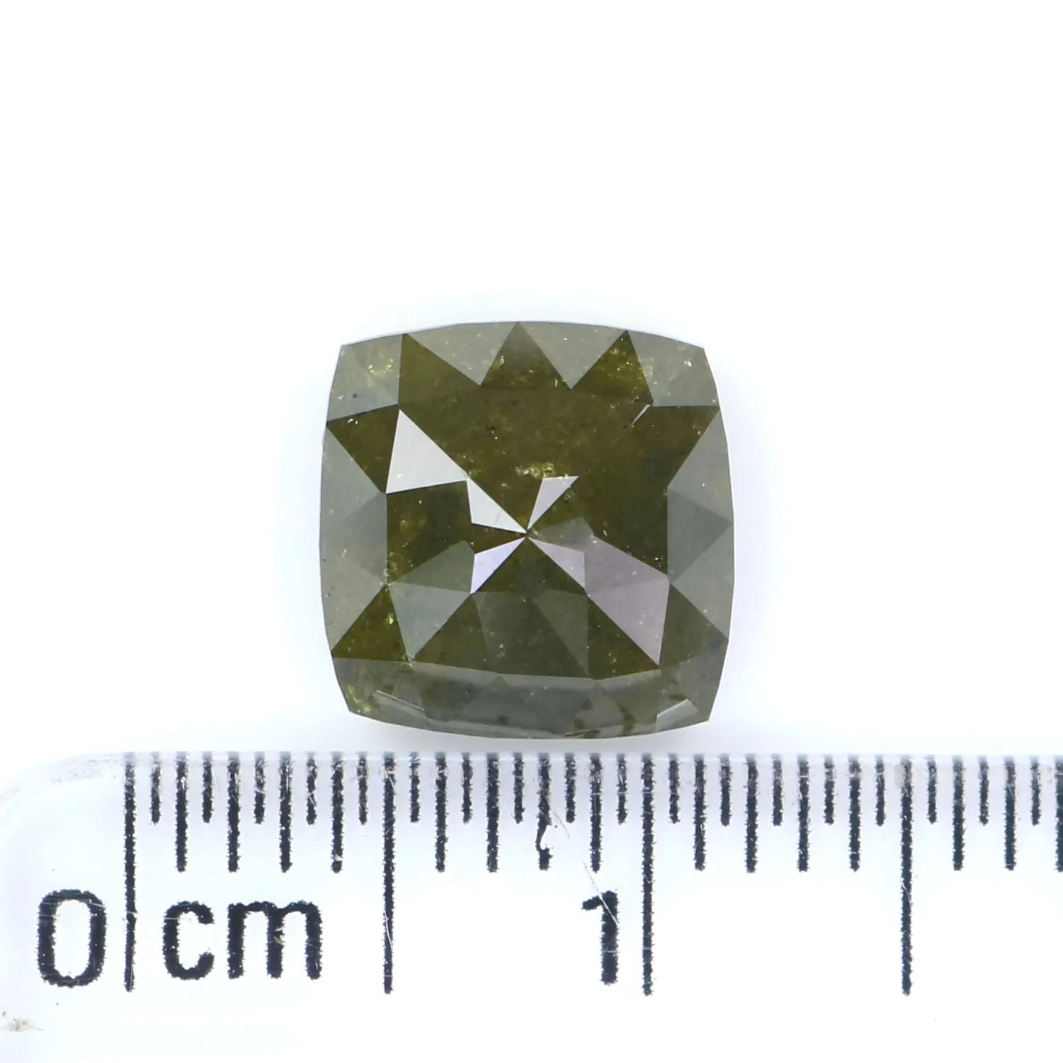 2.60 CT Natural Loose Square Shape Diamond Green Square Cut Diamond 8.05 MM Natural Loose Green Color Diamond Square Rose Cut Di