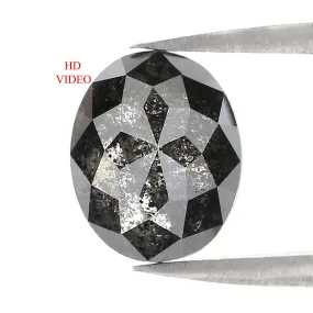 2.63 Ct Natural Loose Oval Shape Diamond Salt And Pepper Oval Cut Diamond 9.15 MM Natural Loose Diamond Oval Shape Rose Cut Diam