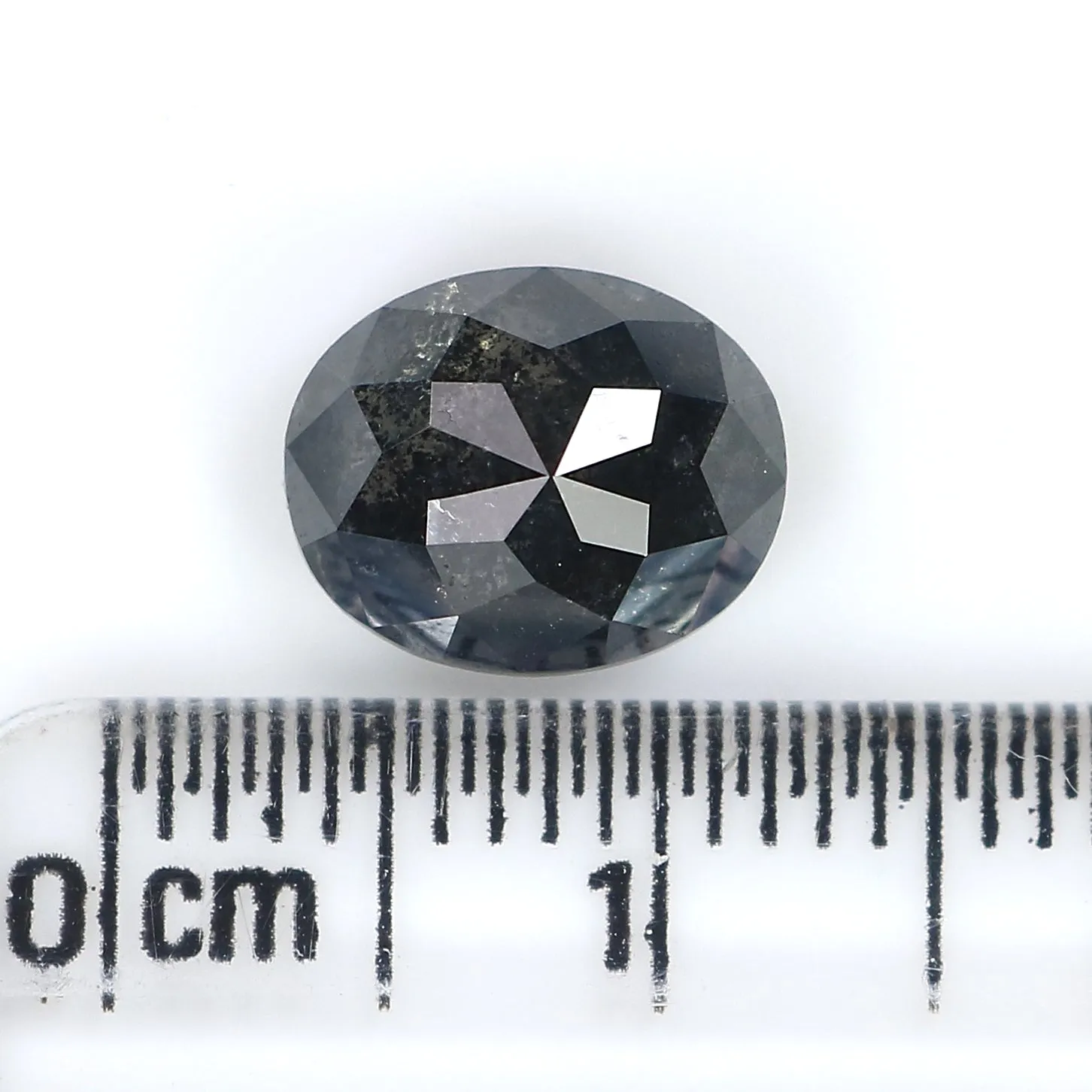 2.63 Ct Natural Loose Oval Shape Diamond Salt And Pepper Oval Cut Diamond 9.15 MM Natural Loose Diamond Oval Shape Rose Cut Diam