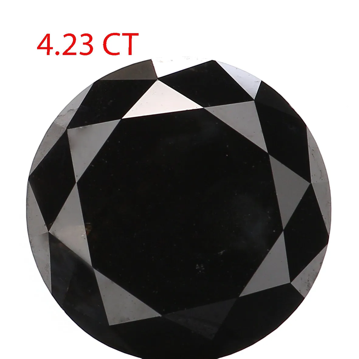 4.23 Ct Natural Loose Round Shape Diamond Black Color Round Cut Diamond 9.65 MM Natural Loose Diamond Round Brilliant Cut Diamon