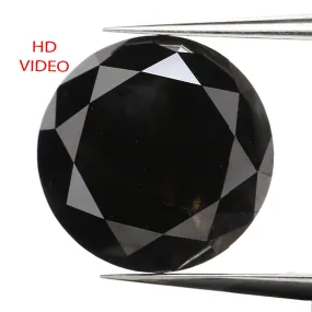 4.23 Ct Natural Loose Round Shape Diamond Black Color Round Cut Diamond 9.65 MM Natural Loose Diamond Round Brilliant Cut Diamon