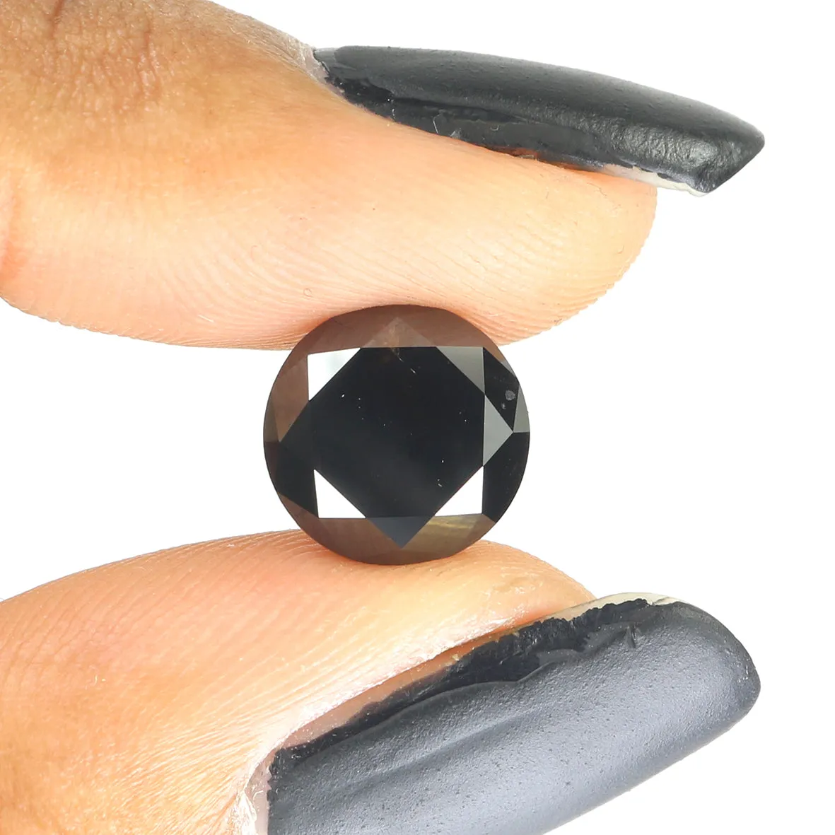 4.23 Ct Natural Loose Round Shape Diamond Black Color Round Cut Diamond 9.65 MM Natural Loose Diamond Round Brilliant Cut Diamon