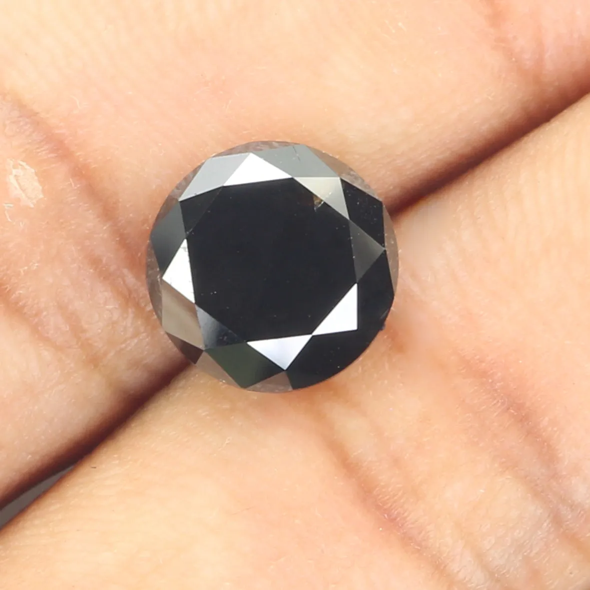 4.23 Ct Natural Loose Round Shape Diamond Black Color Round Cut Diamond 9.65 MM Natural Loose Diamond Round Brilliant Cut Diamon