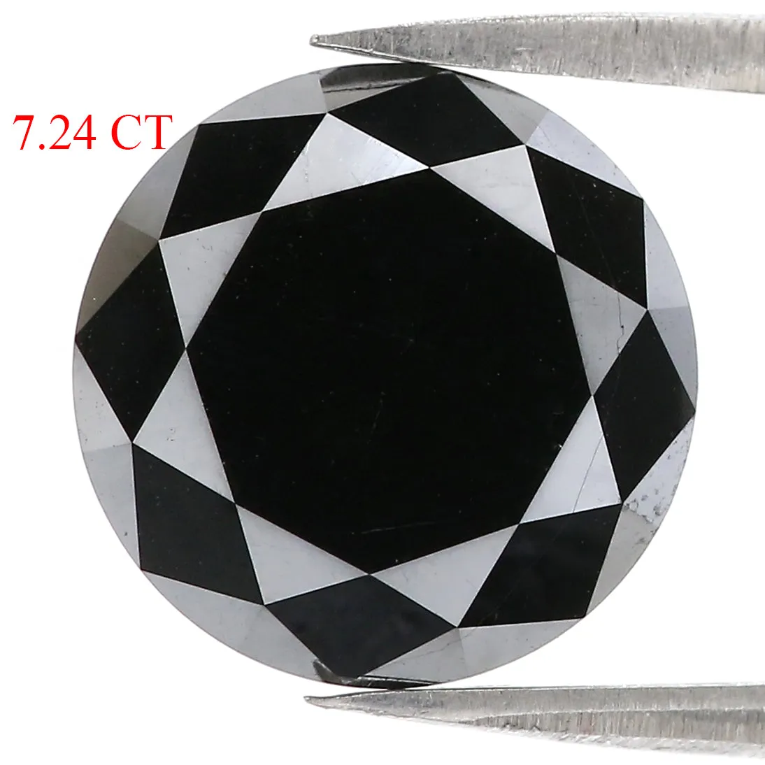 7.24 CT Natural Loose Round Shape Diamond Black Color Round Diamond 12.05 MM Natural Loose Black Color Round Rose Cut Diamond LQ