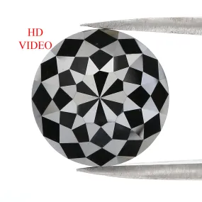 7.24 CT Natural Loose Round Shape Diamond Black Color Round Diamond 12.05 MM Natural Loose Black Color Round Rose Cut Diamond LQ