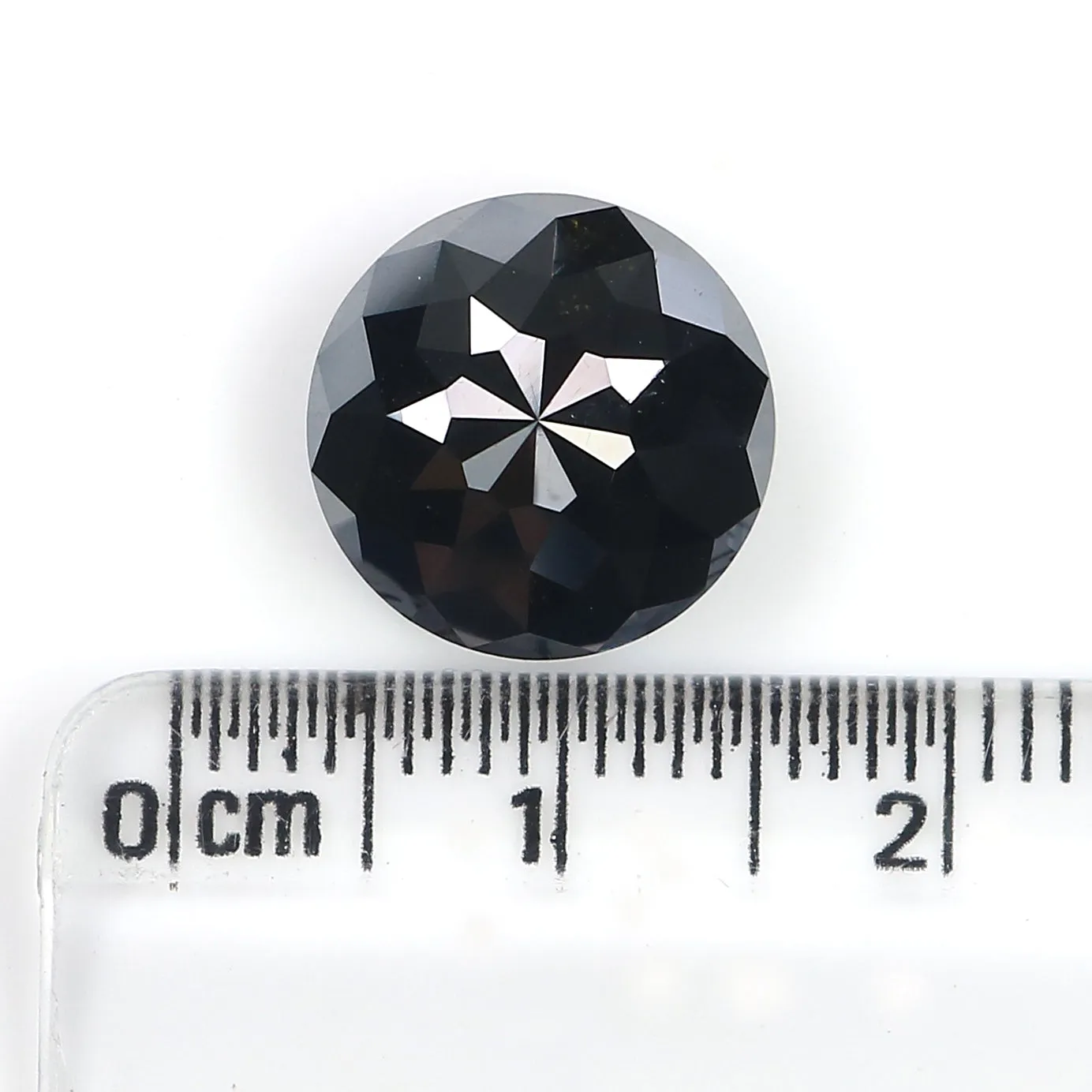 7.24 CT Natural Loose Round Shape Diamond Black Color Round Diamond 12.05 MM Natural Loose Black Color Round Rose Cut Diamond LQ