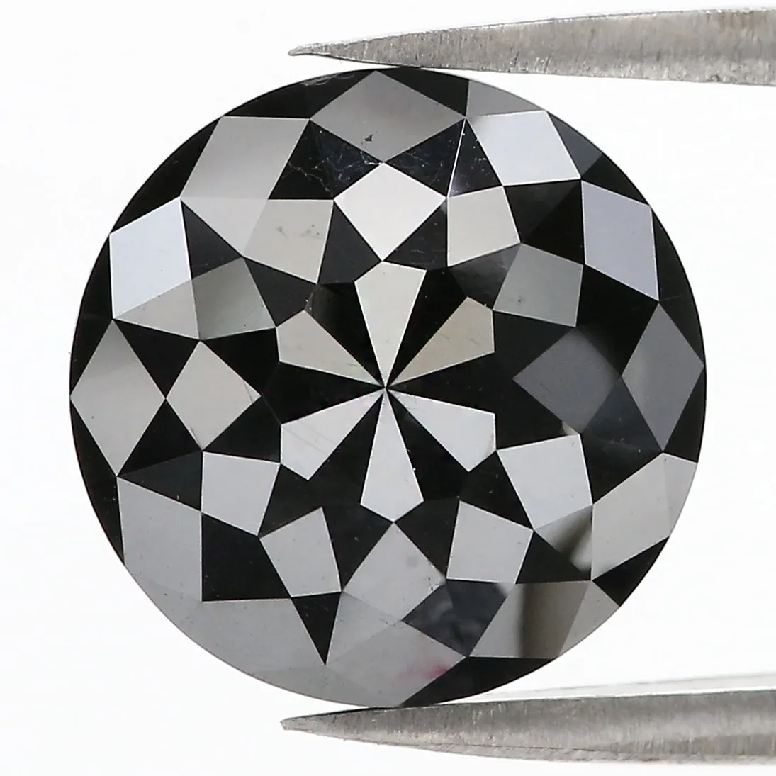 7.24 CT Natural Loose Round Shape Diamond Black Color Round Diamond 12.05 MM Natural Loose Black Color Round Rose Cut Diamond LQ