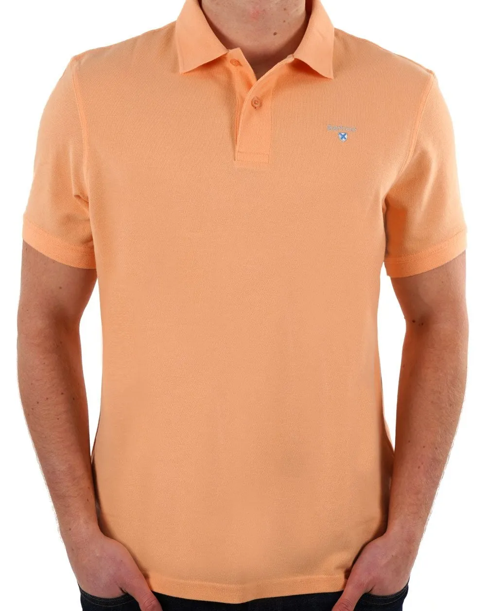 Barbour Washed Sports Polo Coral Sands