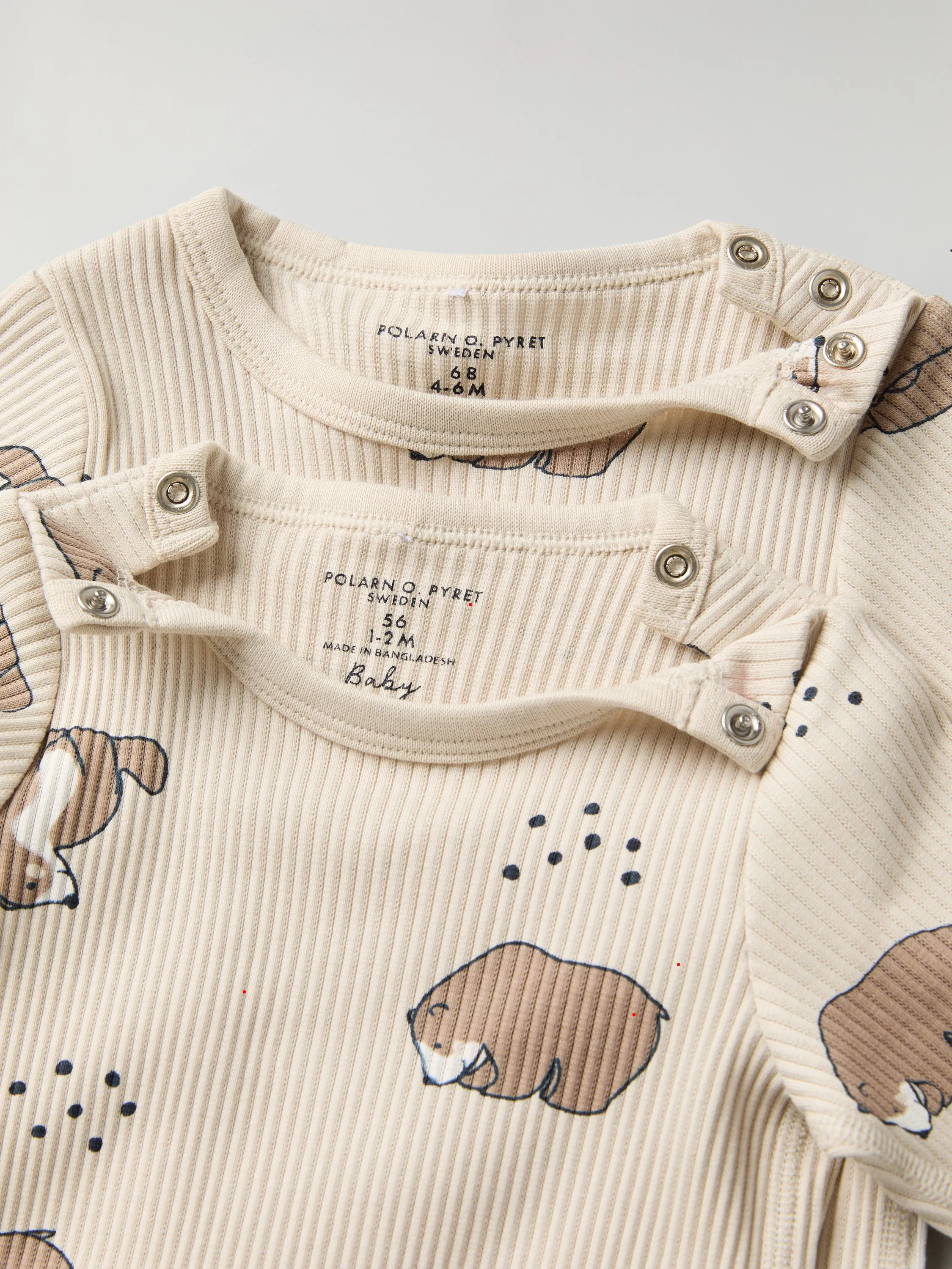 Bear Print Ribbed Babygrow