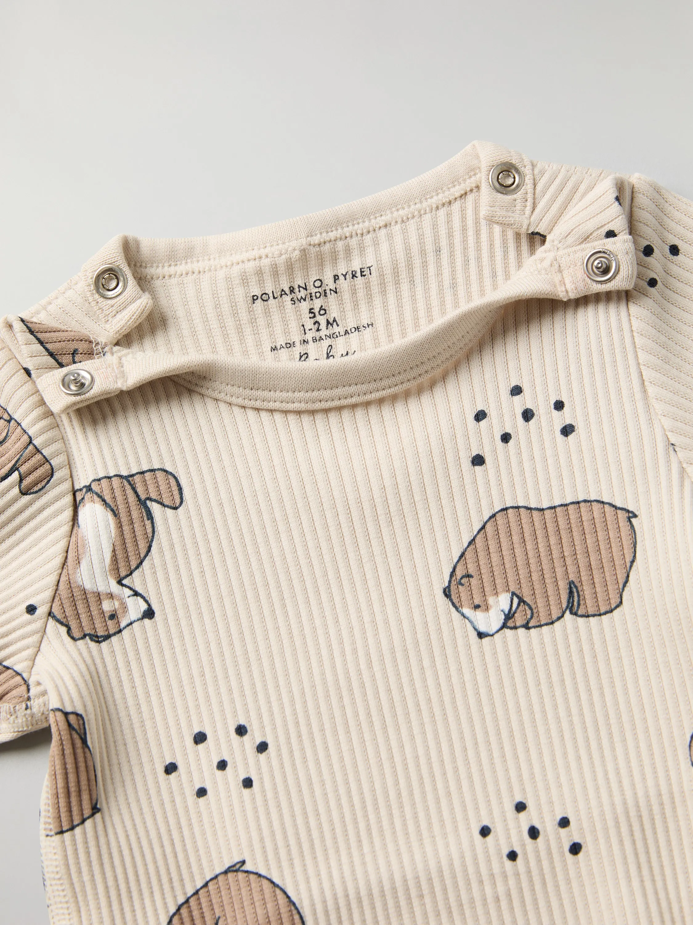 Bear Print Ribbed Babygrow