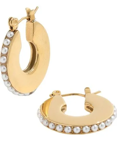 Bermuda Watch Company Women's Gold Annie Apple Cecilia Pearl Pave Earrings