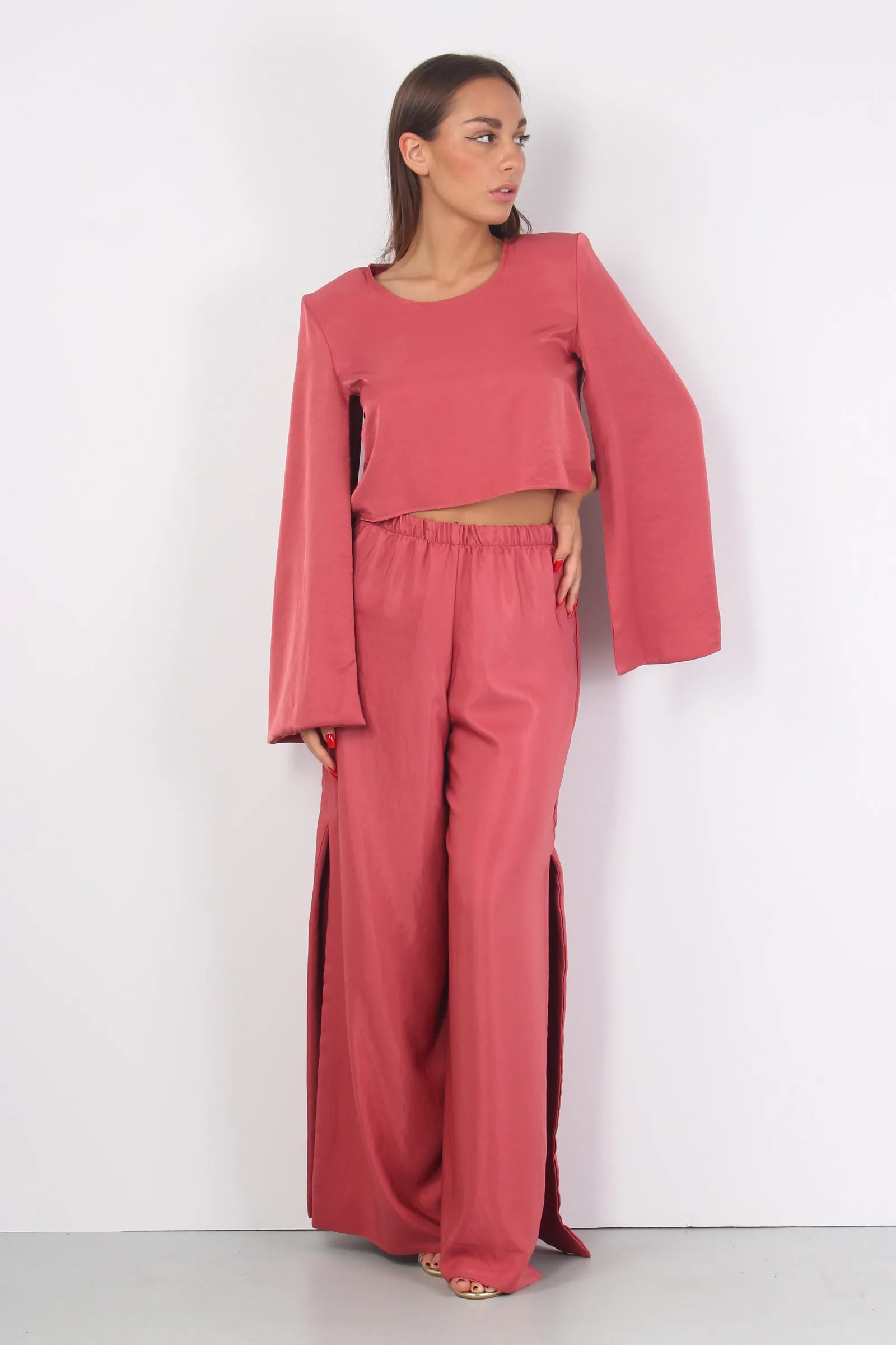 Blusa Spallone Manica Aperta Fard