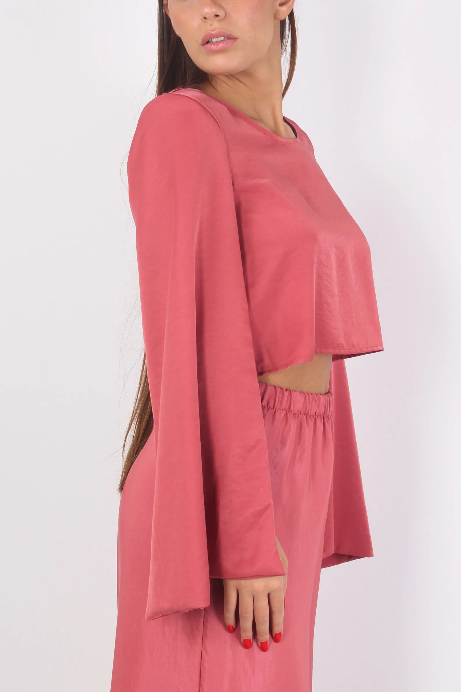 Blusa Spallone Manica Aperta Fard