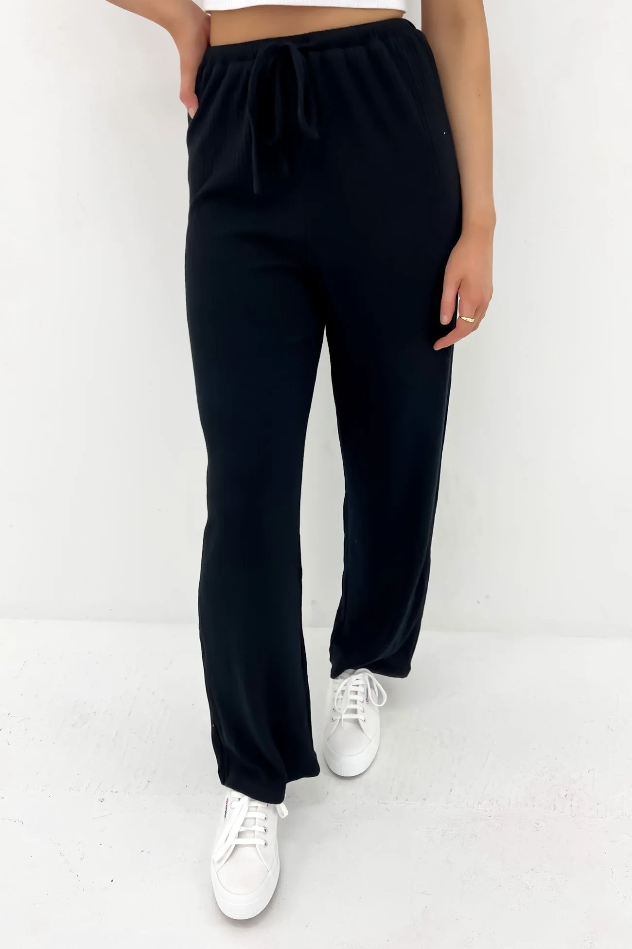 Caeleigh Ribbed Pant Black