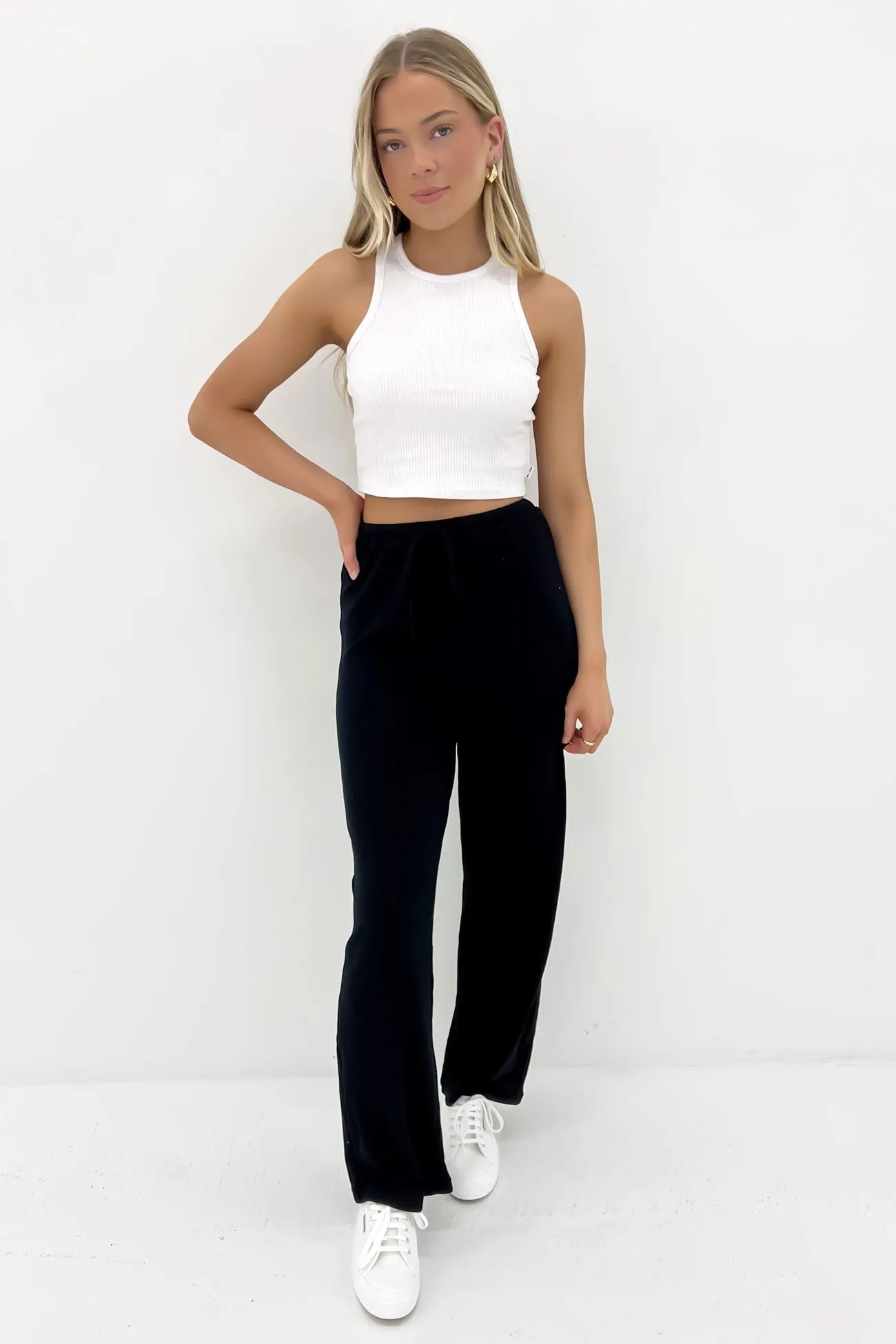 Caeleigh Ribbed Pant Black